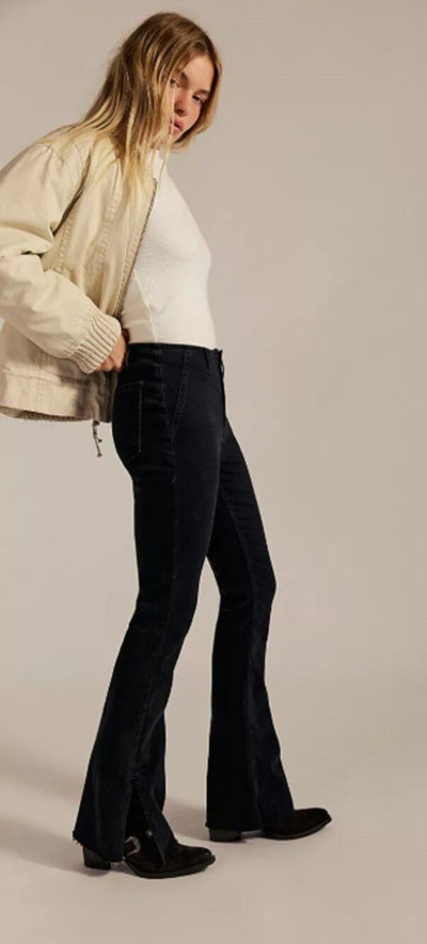 Free People We The Free Level Up Slit Slim Flare Jeans Size 30